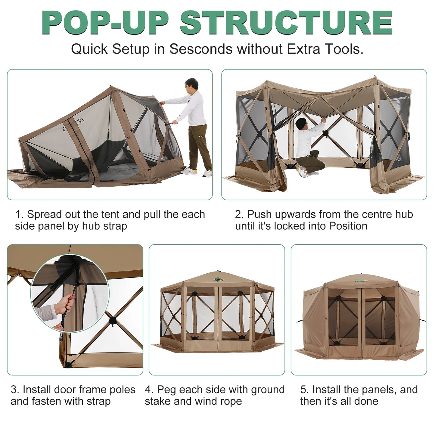 12x12ft Pop up Tent with Mosquito Netting