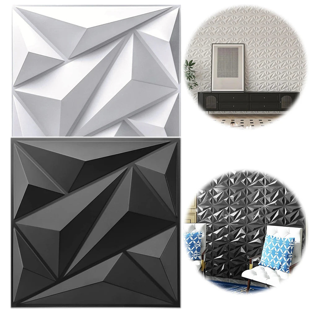 50/100Pcs 3D Wall Panel Diamond