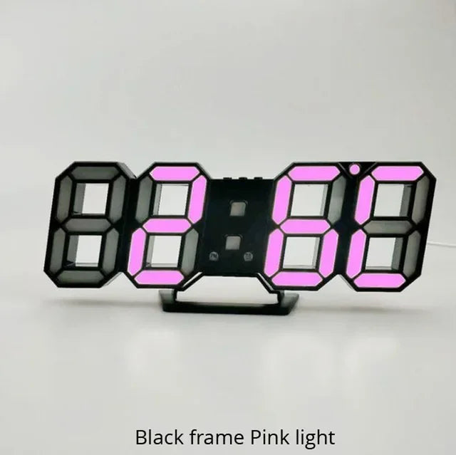 3D LED Wall Clock / Digital Alarm Nightlight