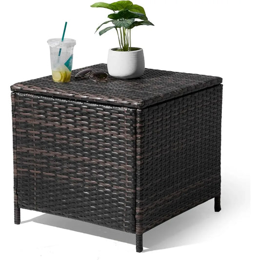 Outdoor Side Table with 27-Gallon Storage Box