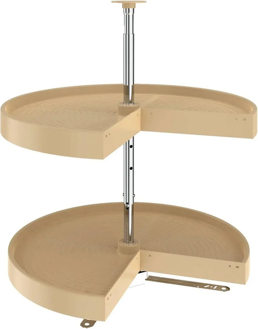 28" Dual Tier Pie-Cut Lazy Susan Organizer for Base Corner Kitchen Cabinets