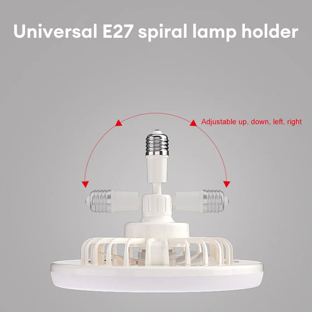 E27 Light Holder Ceiling Fan Lights LED Fan Light Universal with Remote Control