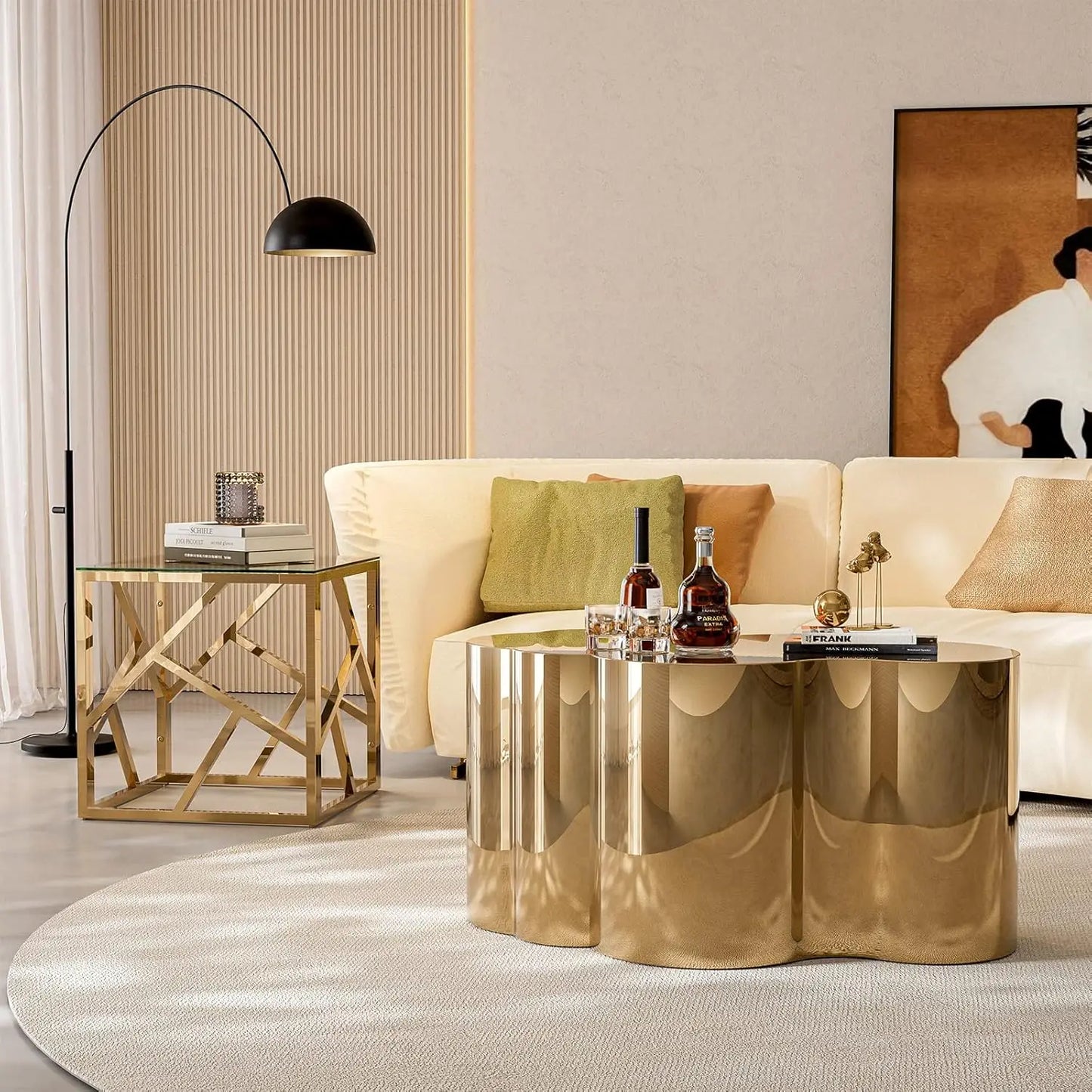 Modern Gold Stainless Coffee Table