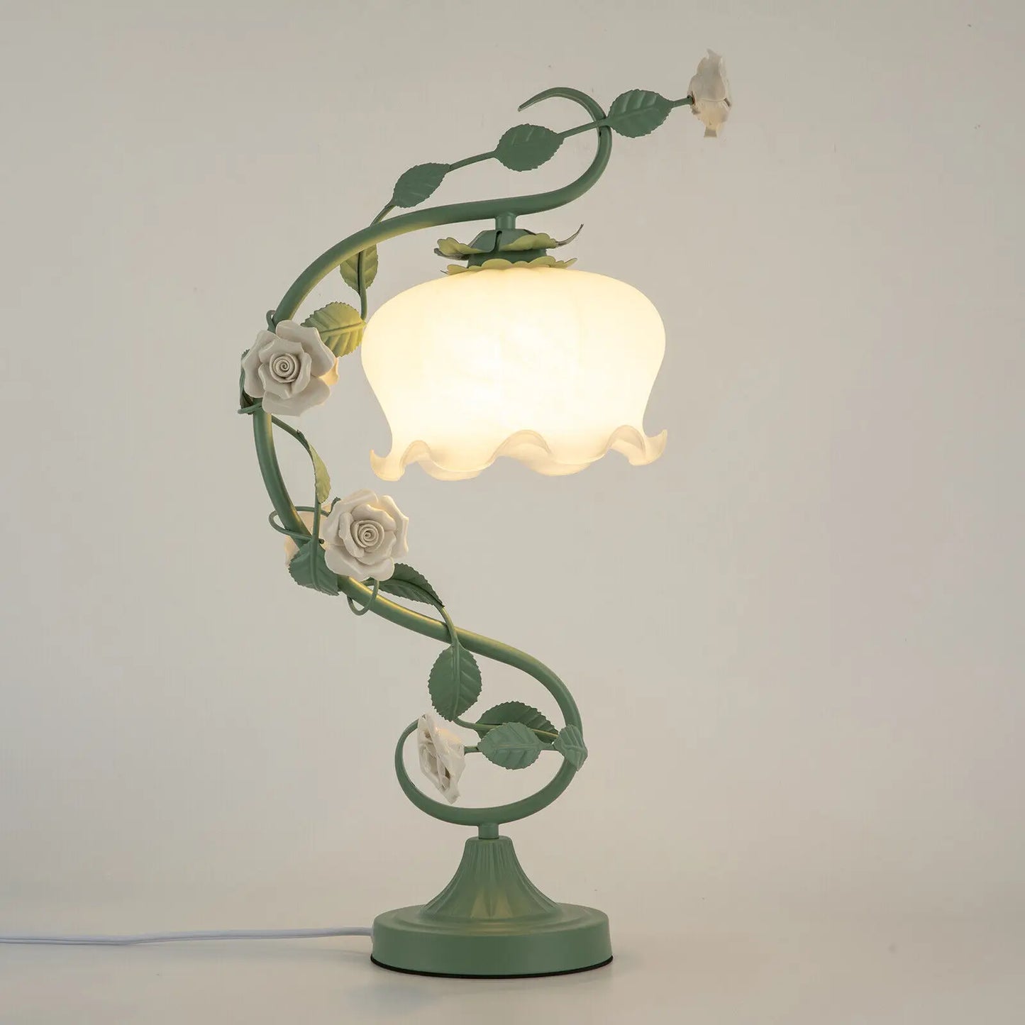 Green Flower Petal Table Lamp