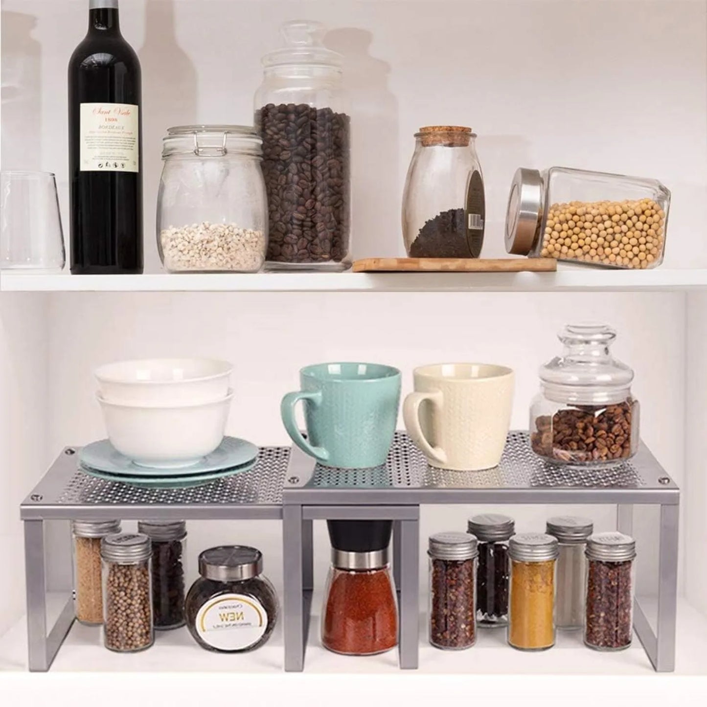 Kitchen Shelf Organizer for Counter Cupboard Pantry