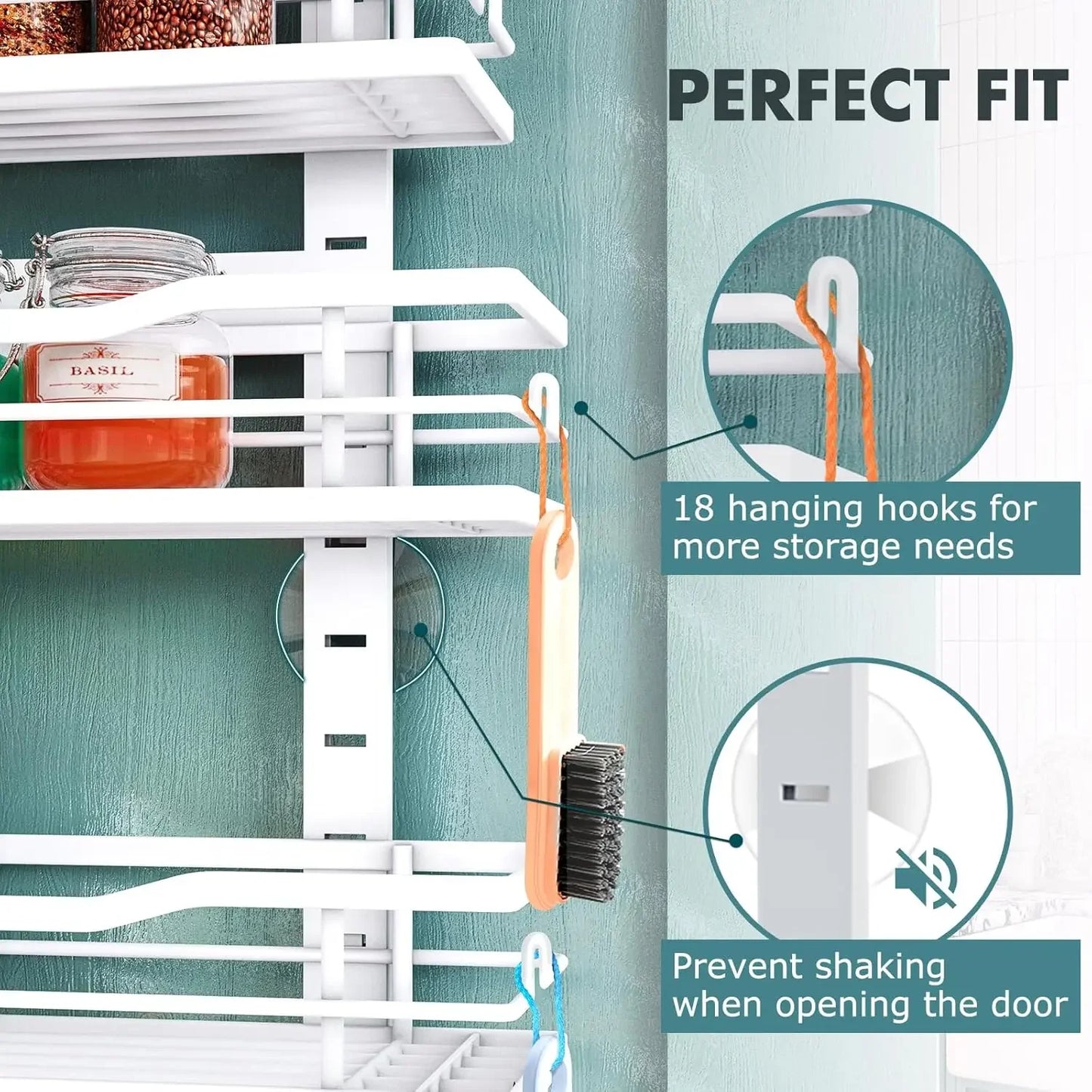 Over The Door Organizer with Adjustable Basket