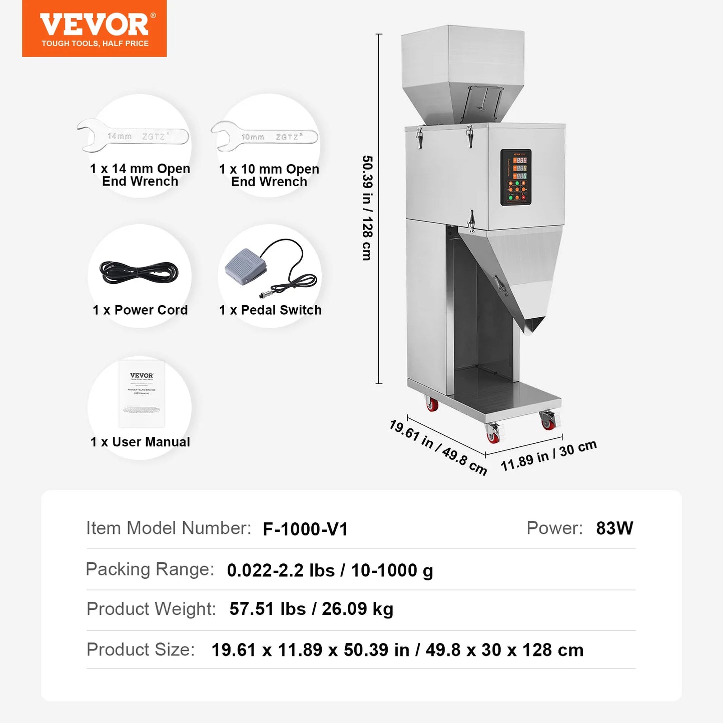 10-999g Particle Filling Machine Automatic Powder Weighing Filler