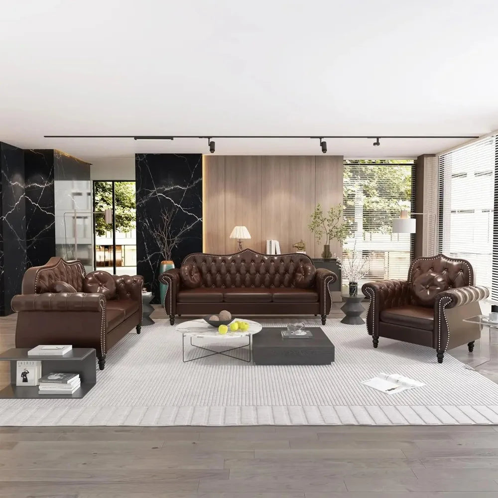 3-Piece Living Room Sectional Sofa Set