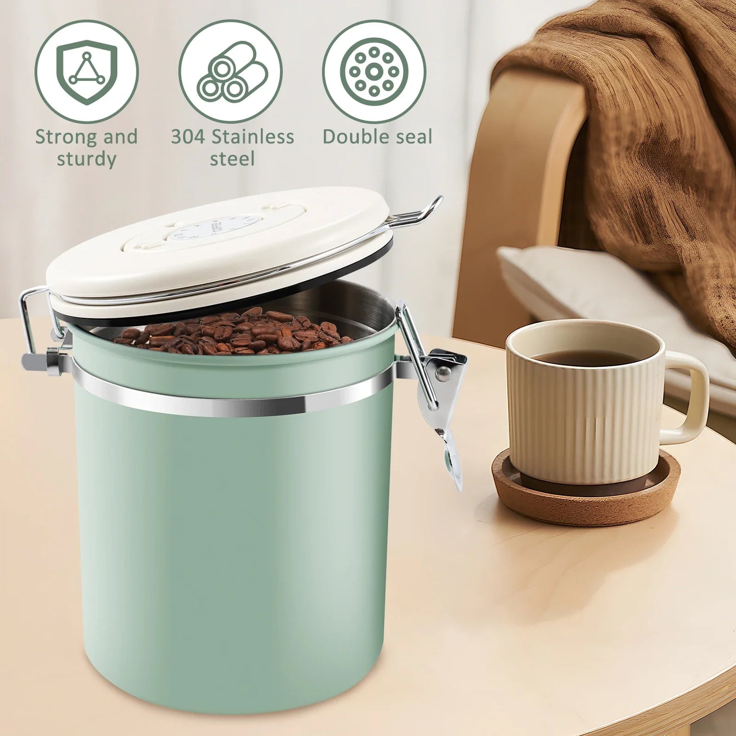1.5L Coffee Bean Vacuum Sealed Tank