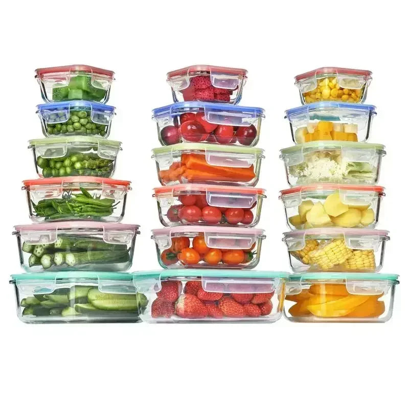 18/15/8 Pack Glass Food Storage Containers with Lids