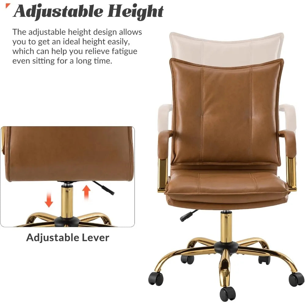 Faux Leather Home Office Desk Chair