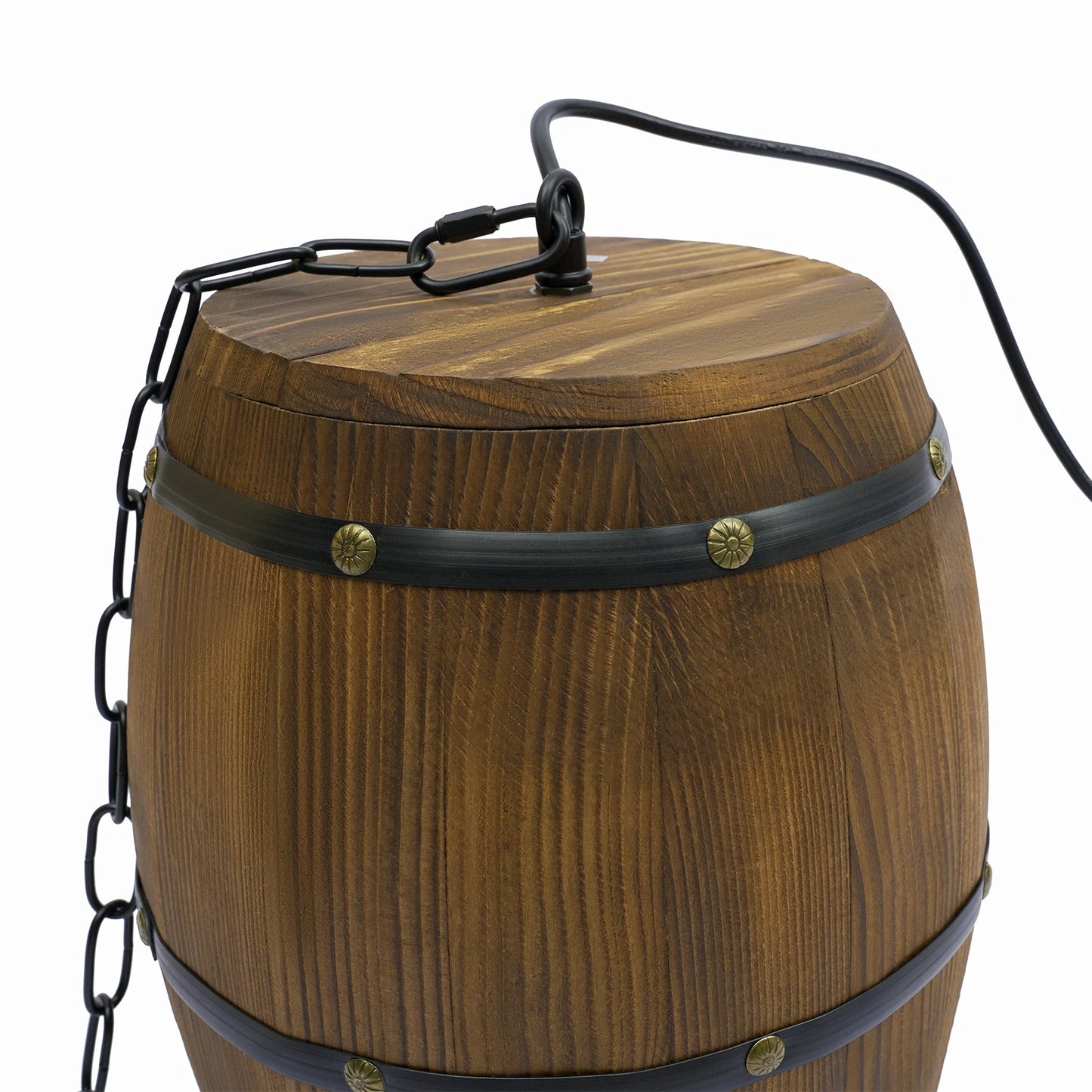 Industrial Wood Wine Barrel Chandelier Retro Ceiling Lamp