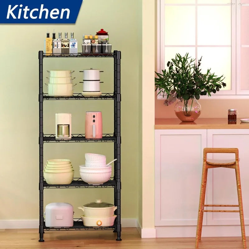 5-Wire Shelving Metal Storage Rack Adjustable Shelves