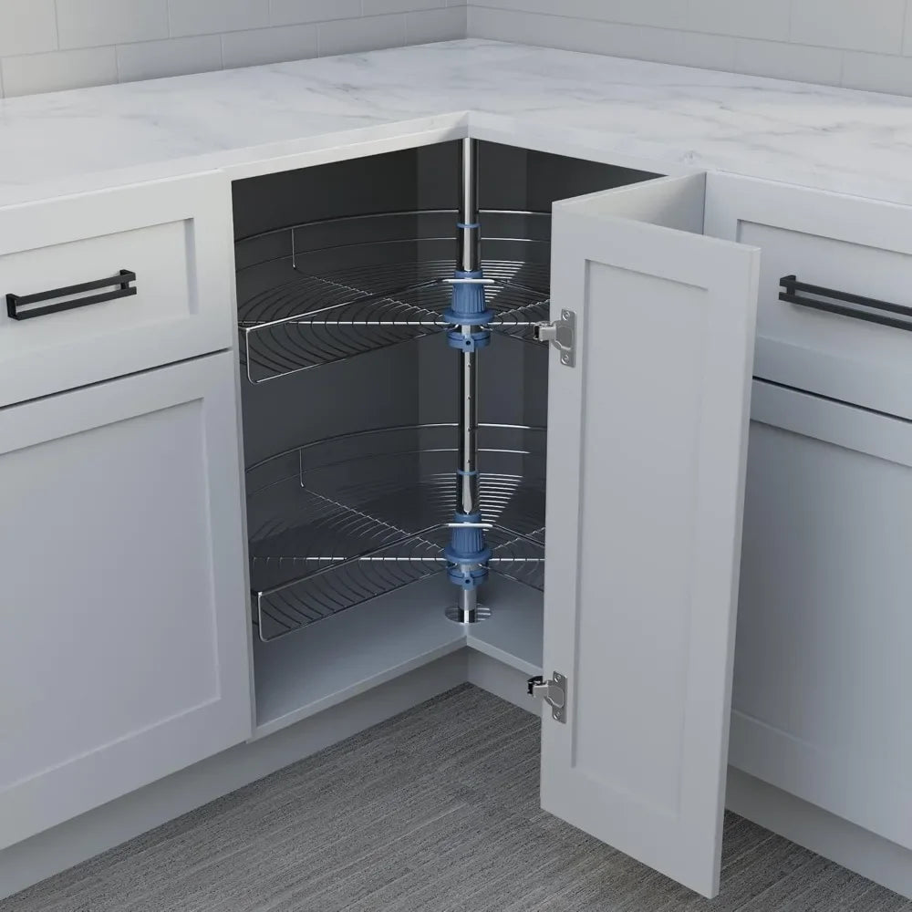 24" Kidney Lazy Susan, 2 Shelves