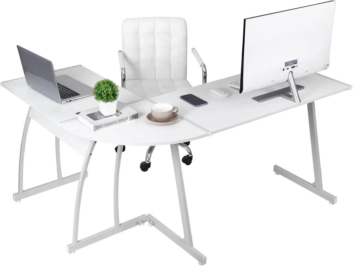 L-Shaped Modern Home PC Table Office Writing Workstation