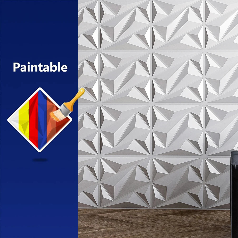 50/100Pcs 3D Wall Panel Diamond