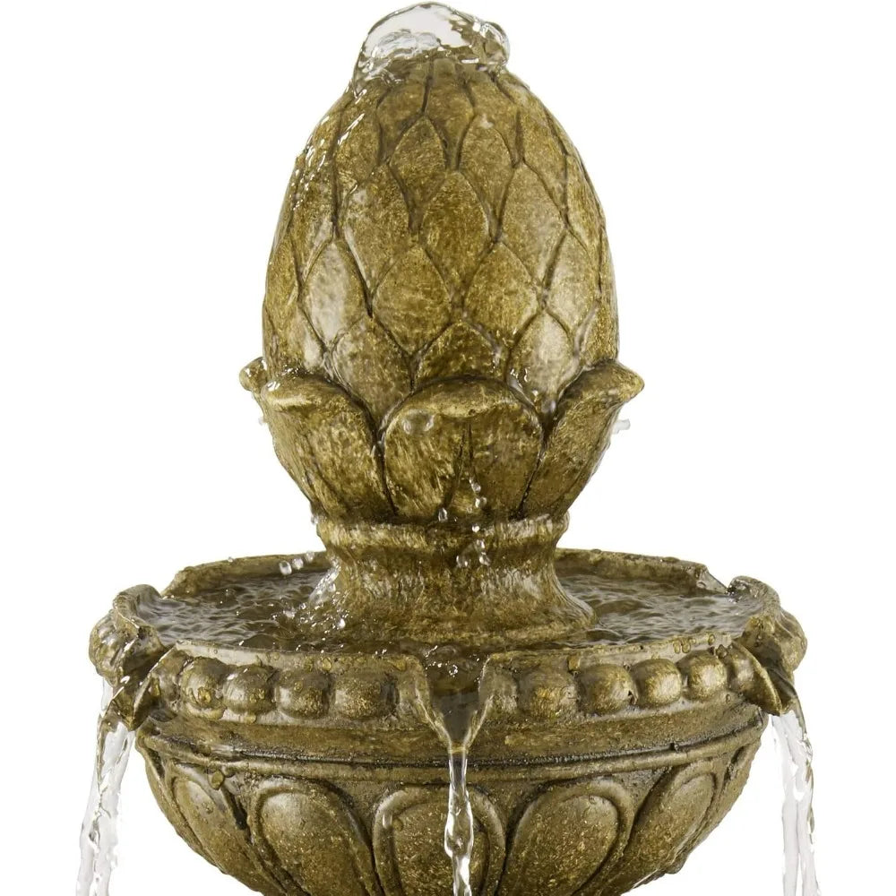 Outdoor Floor Water Fountain 66" High with LED Light