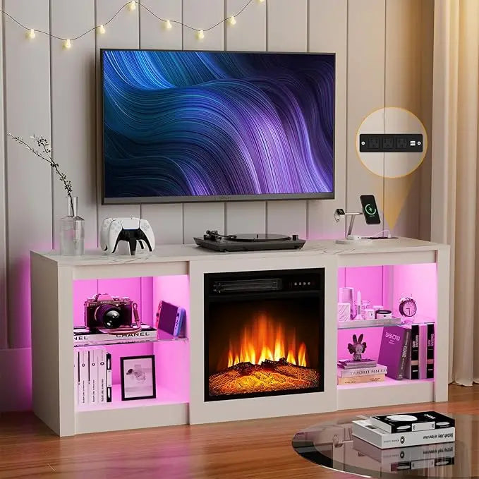 Electric Fireplace TV Stand, Led Entertainment Center