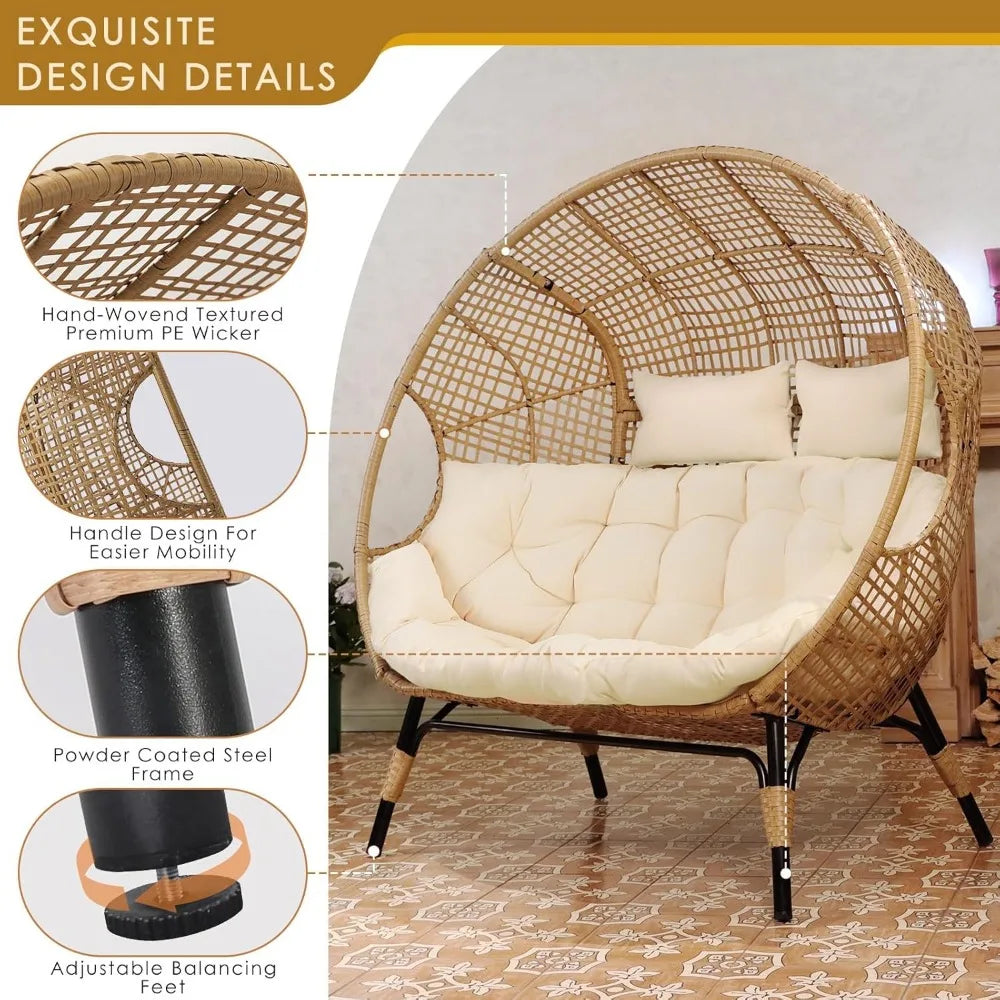 Double Egg Chair Indoor Outdoor Stationary