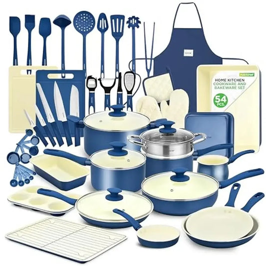 54 Piece Professional Ceramic Non-Stick Cookware Set