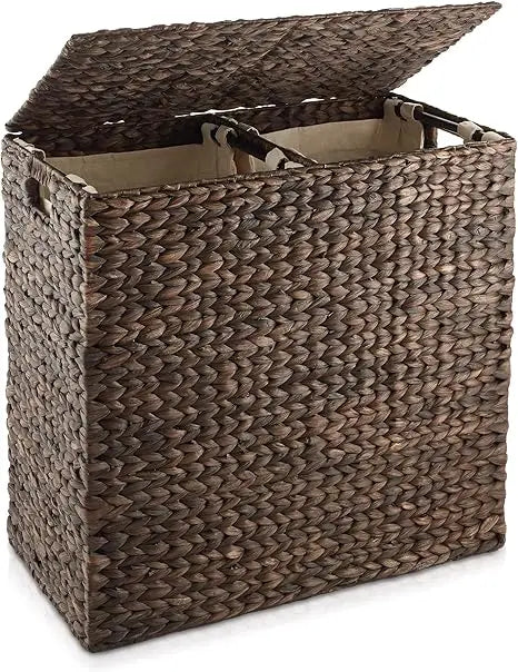 2-Section Laundry Hamper with Removable Liner Bags