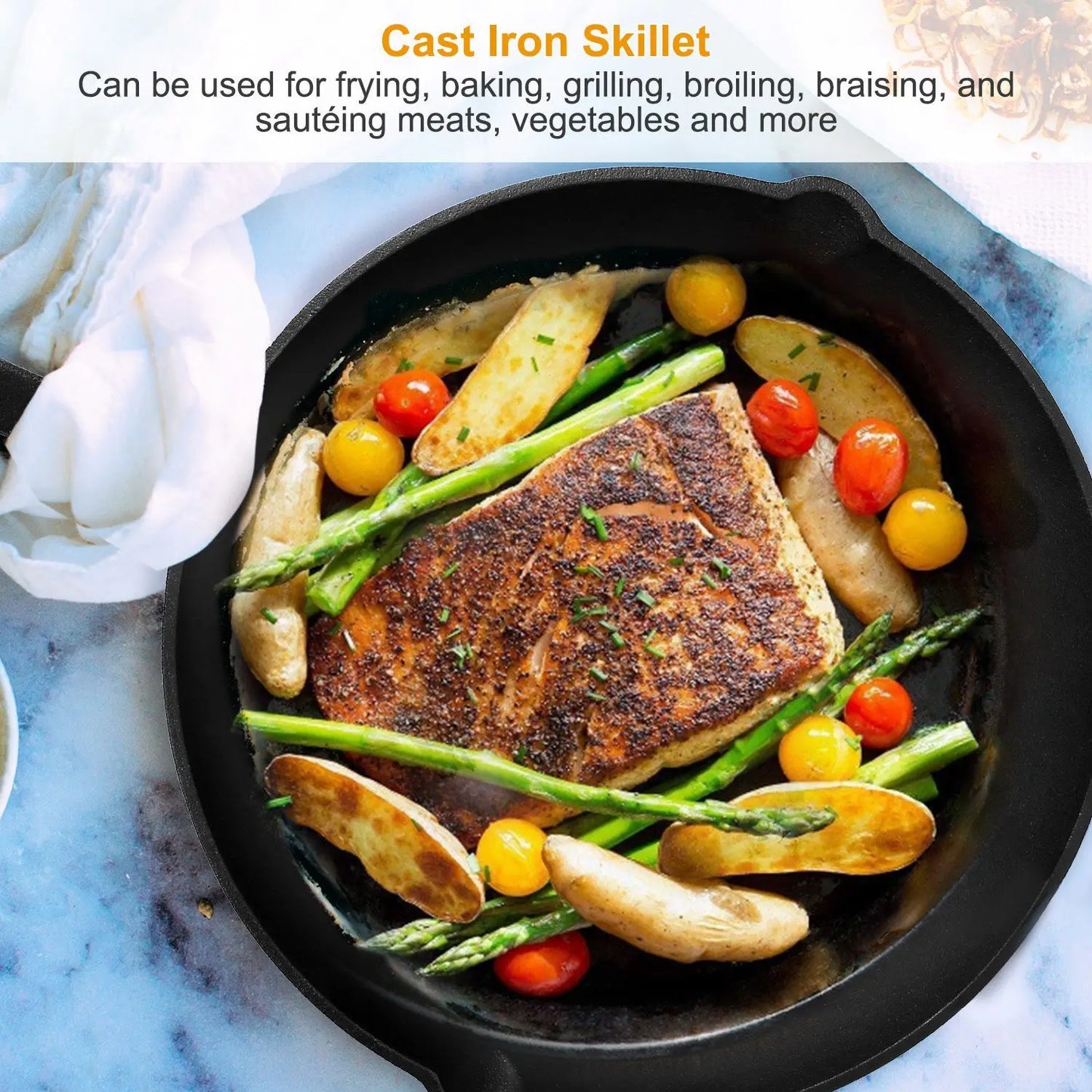 3Pcs Non-Stick Oven Safe Cookware Heat-Resistant Frying Pan