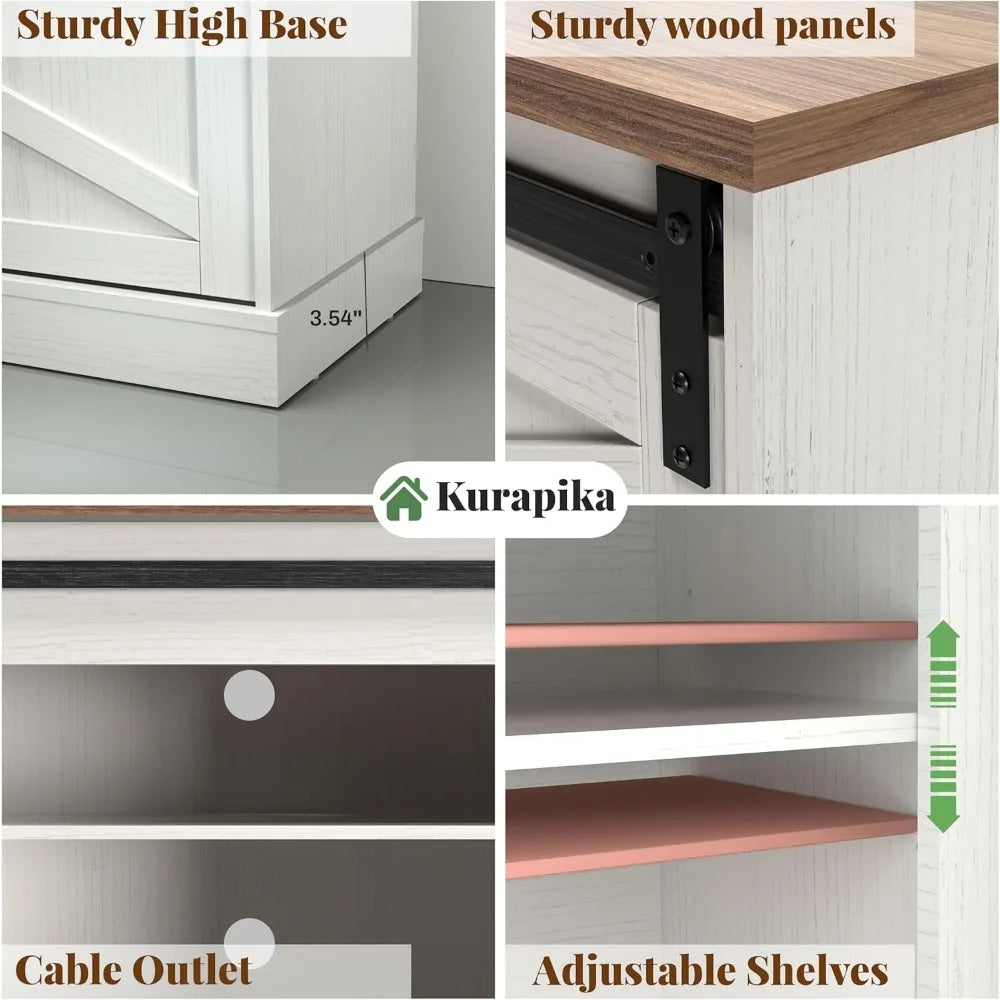 Fireplace TV Stand for Up To 75" TV, with 24" Fireplace