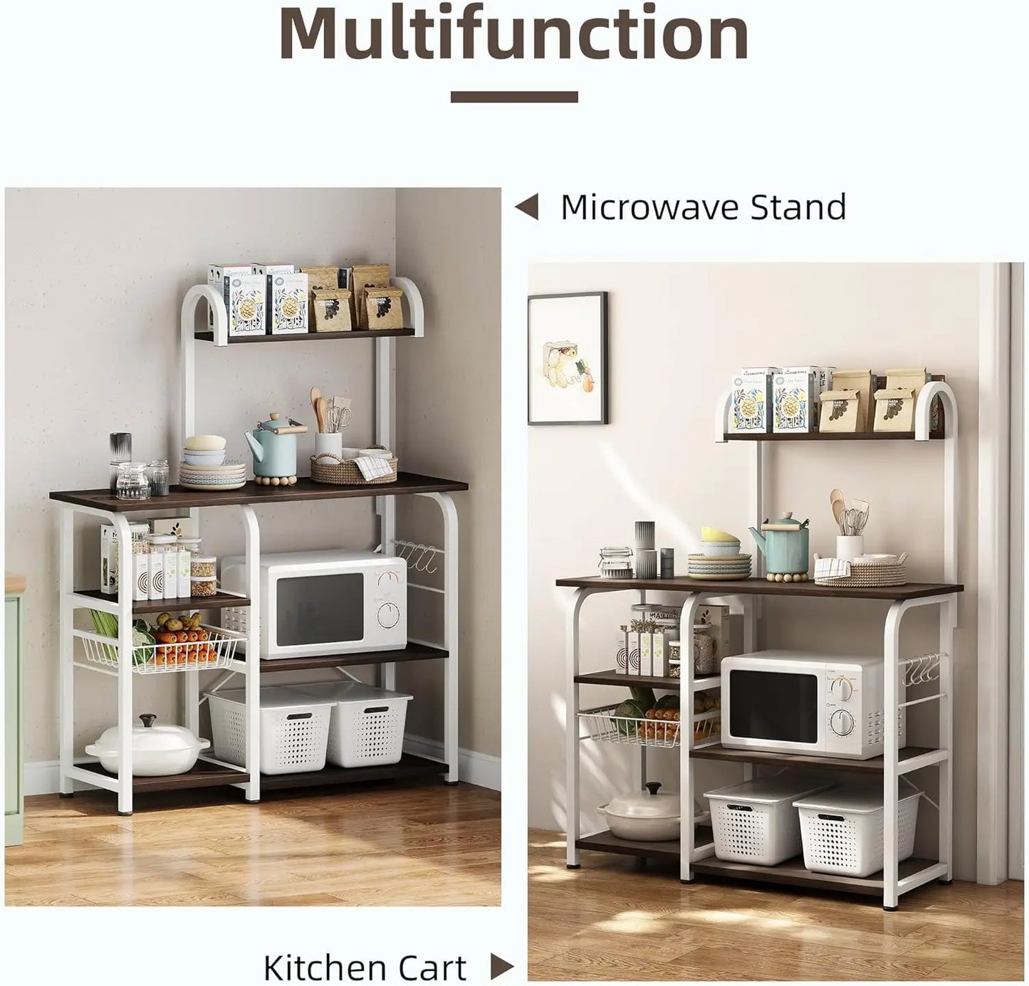 Bakers Rack with Storage Coffee Bar