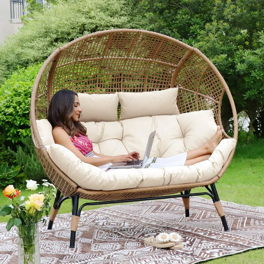 Double Egg Chair Indoor Outdoor Stationary