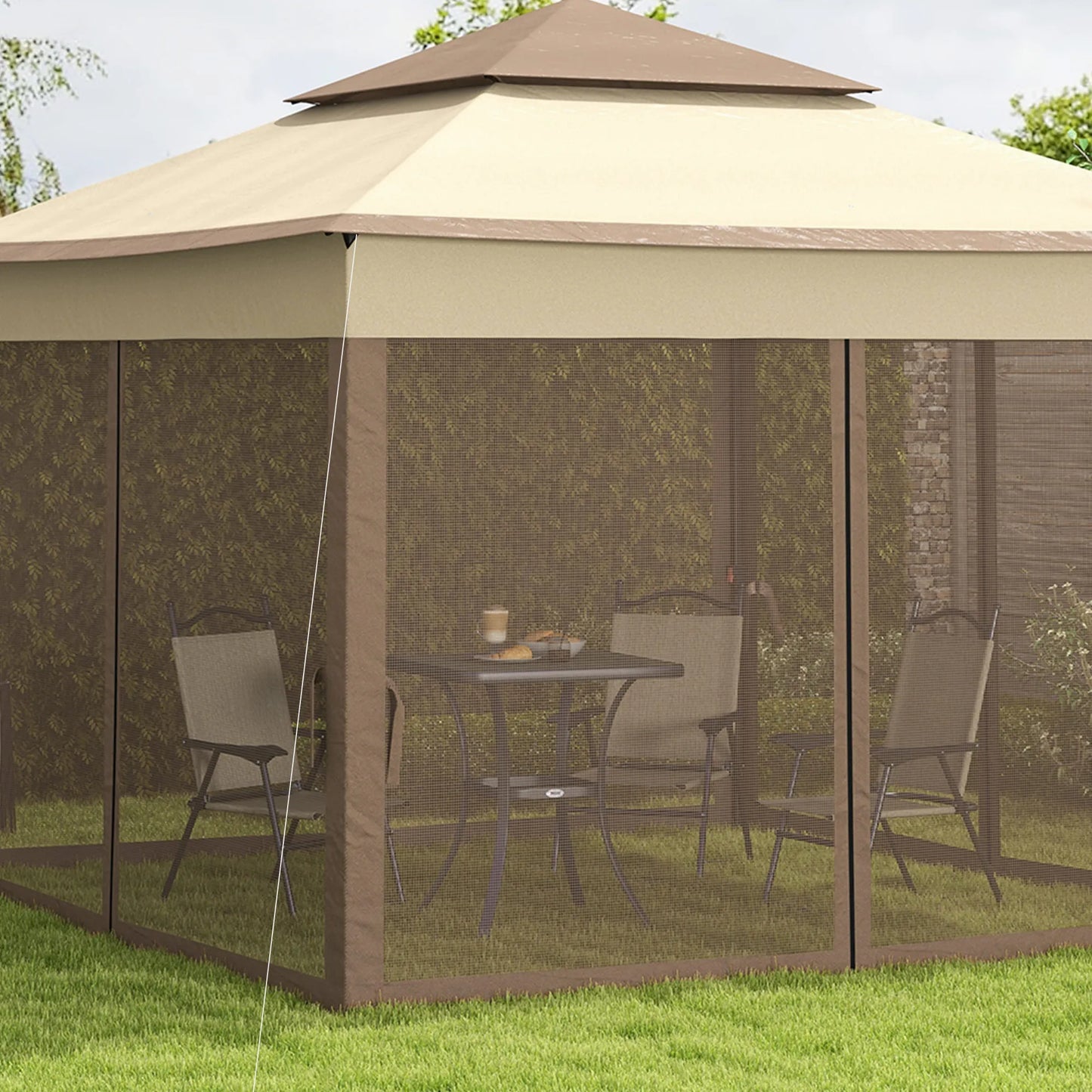 11' X 11' Outdoor 2-Tier Pop up Gazebo Portable Party Tent