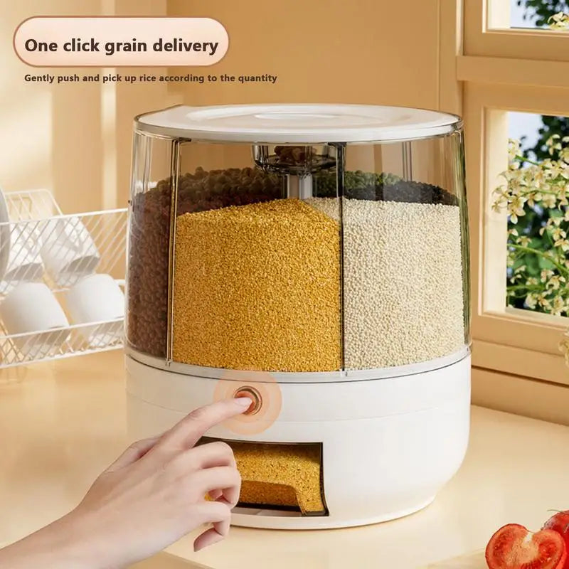 360 Degree Rotating Rice Dispenser/Sealed Dry Cereal Grain Bucket Dispenser