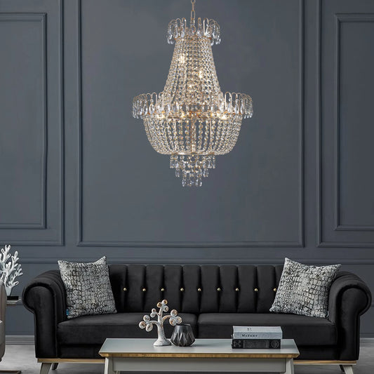 21.7" European Crystal Chandelier with Height Adjustable