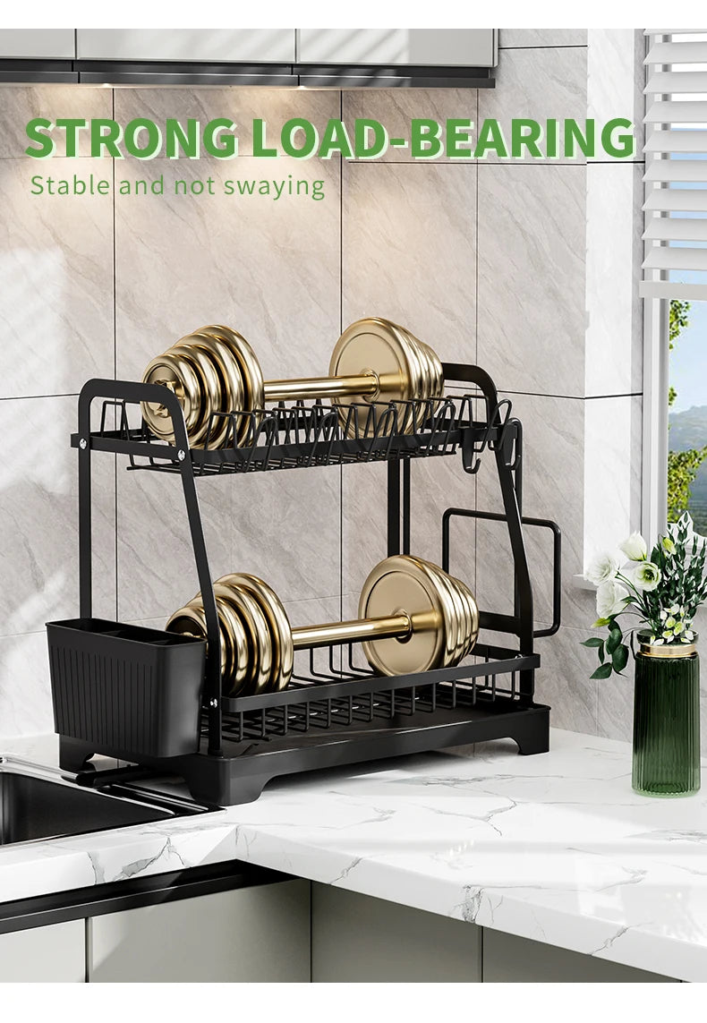2 Tier Large Dish Drying Rack