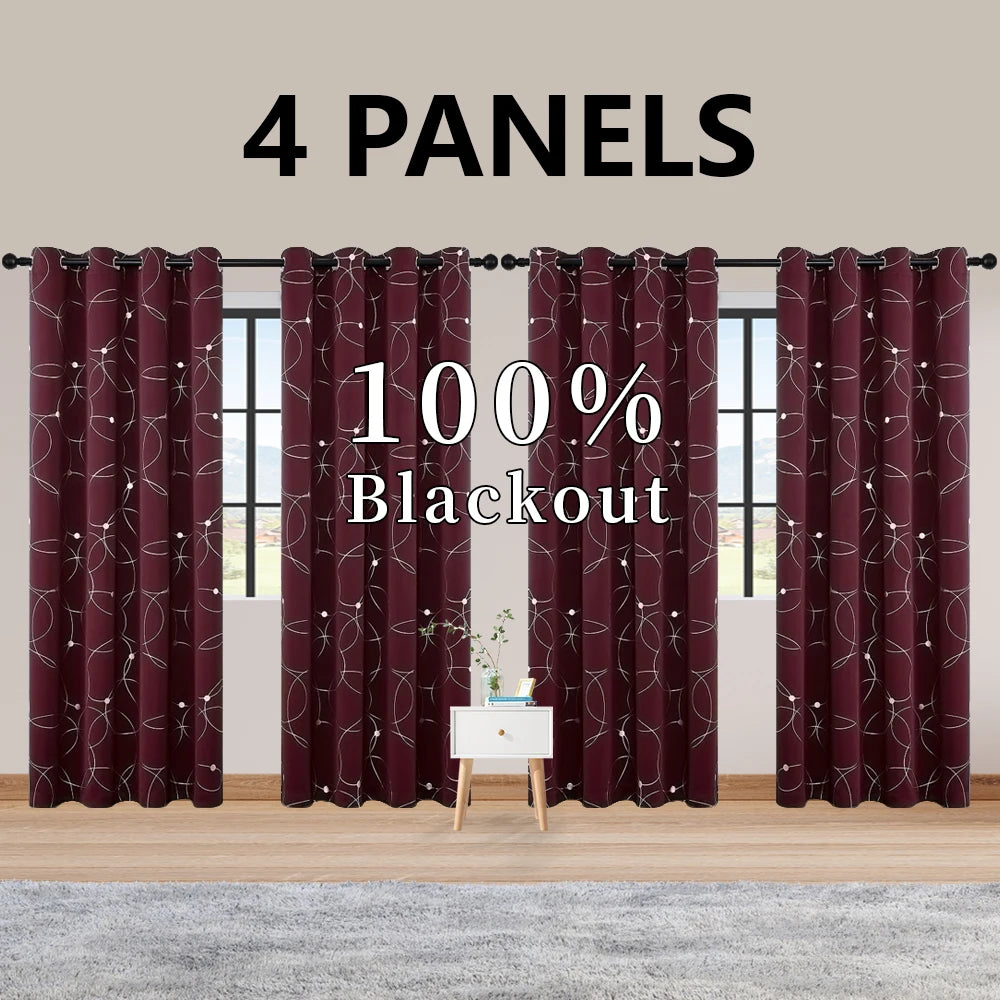 Blackout Curtains Grommet Thermal Insulated