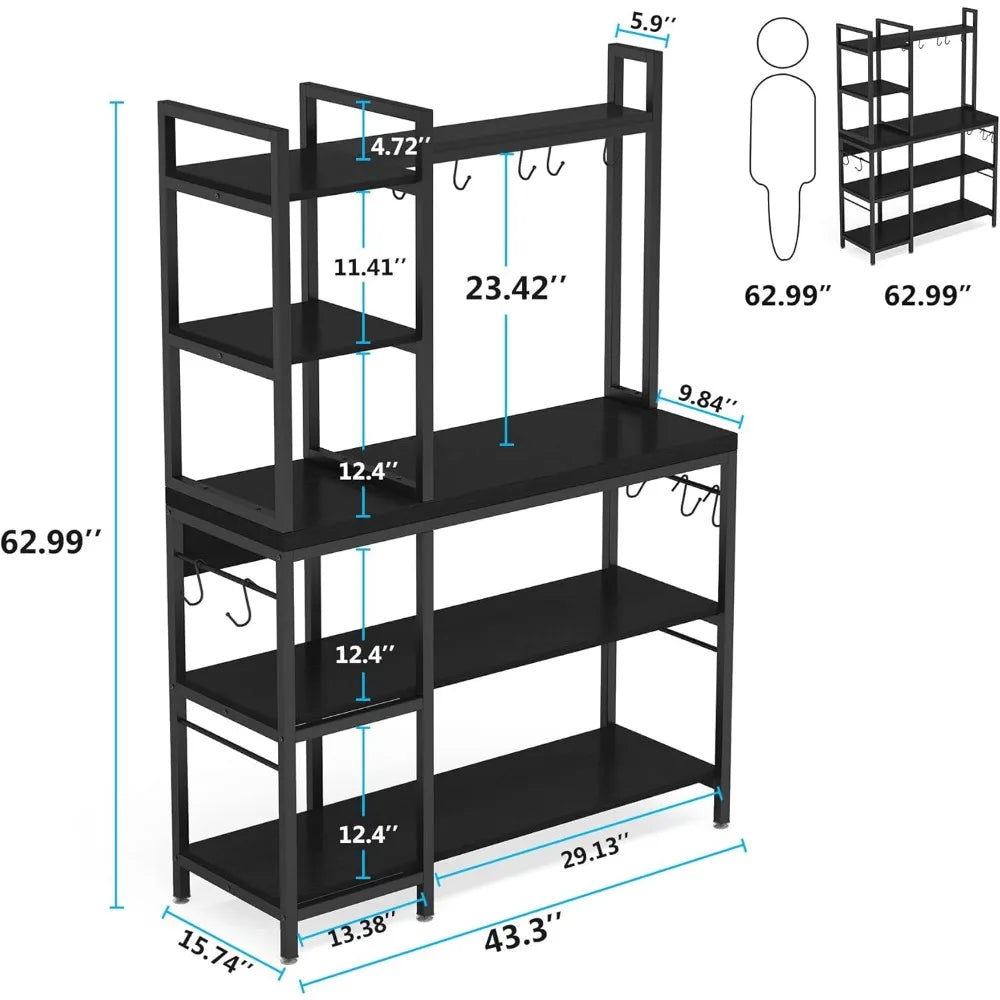 Kitchen Bakers Rack with Storage