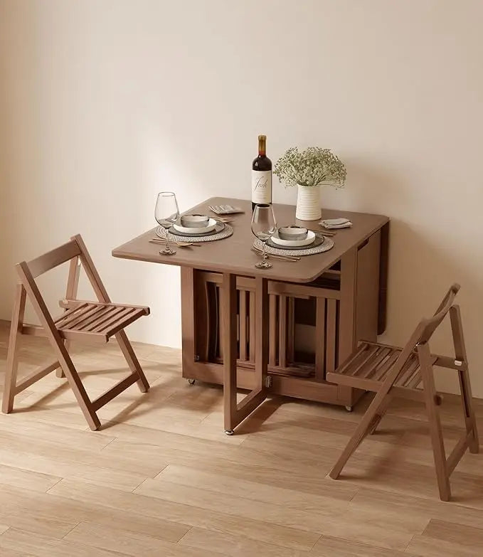 Folding dining table set