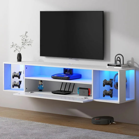 Floating TV Stand Wall Mounted with Lights