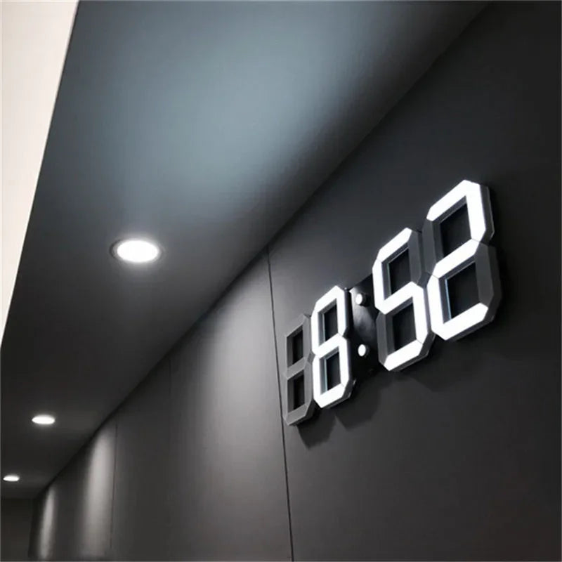 3D LED Wall Clock / Digital Alarm Nightlight