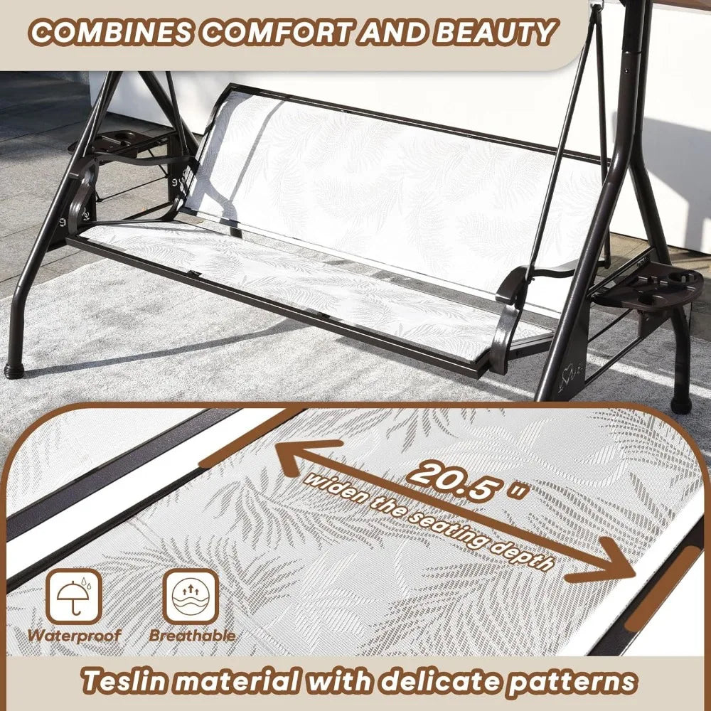 3 Person Patio Swing Outdoor